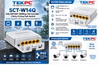 TEKPC SCT-W14Q DIŞ ORTAM 100Mbps PoE Extender 1 Giriş  4 çıkış poe swiç